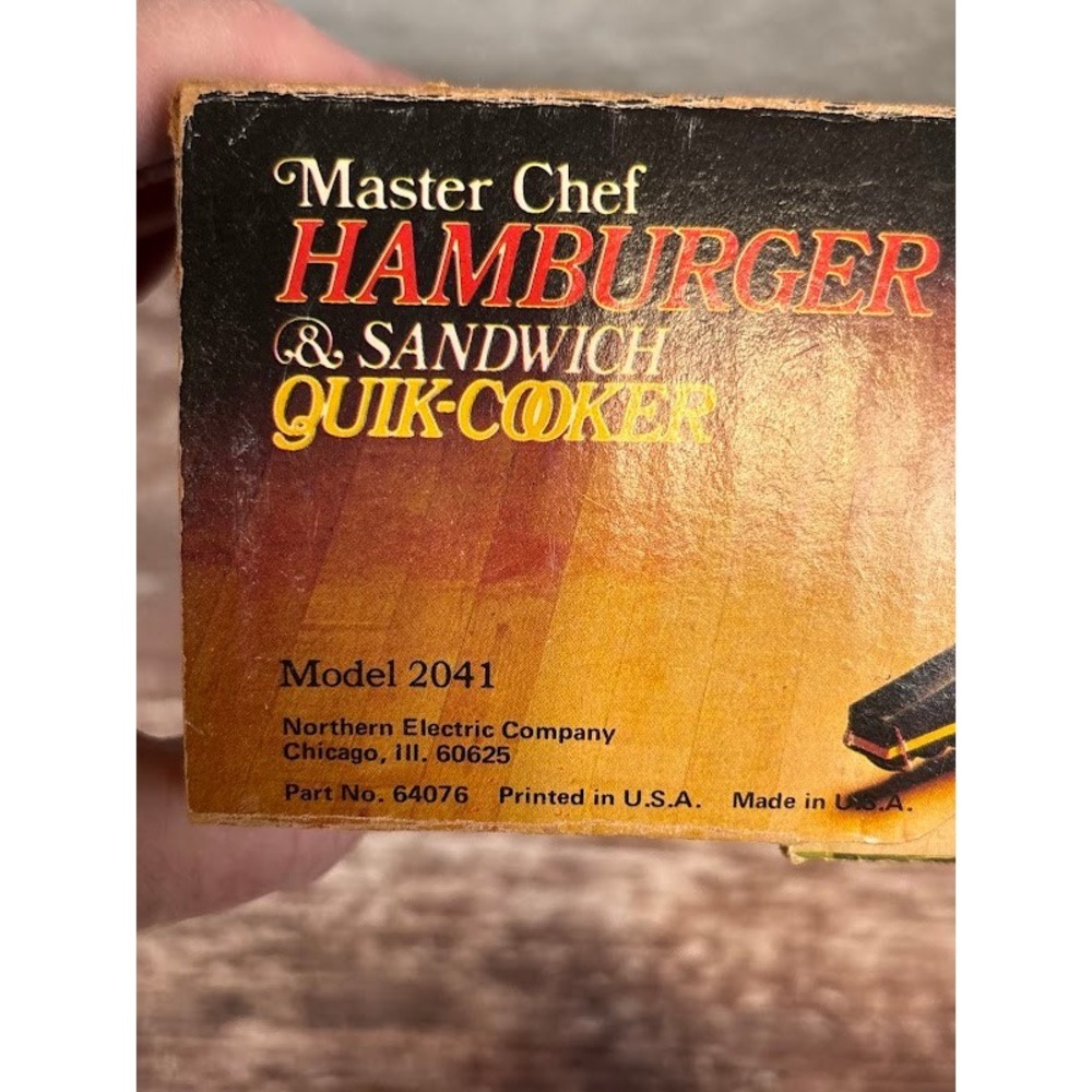 Master Chef Hamburger Sandwich Quik‎ Cooker Electric Griddle Model 3041 - Picture 10 of 11